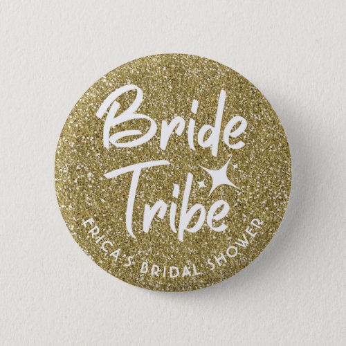 Bride tribe bridal shower pin gold