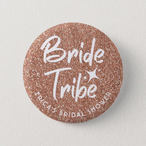 Bride tribe bridal shower rose gold pin