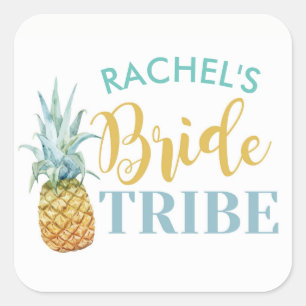 BRIDE Tribe Bridal Shower Stickers Pineapple Luau