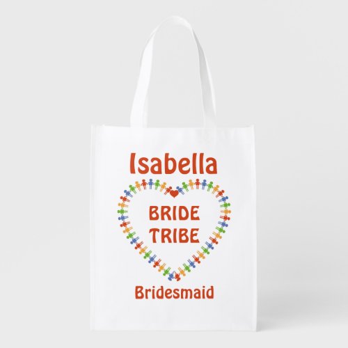 Bride Tribe Bridesmaid Custom Heart Tote Bag