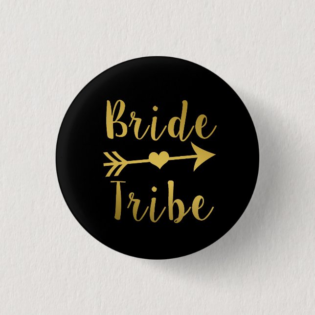 Bride Tribe Bridesmaid Gold button (Front)