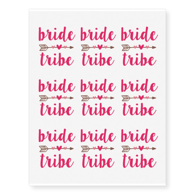 Bride Tribe Bridesmaid Temporary Tattoos (Front)