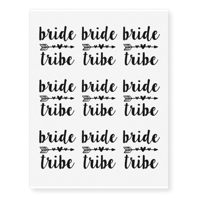 Bride Tribe Bridesmaid Temporary Tattoos (Front)