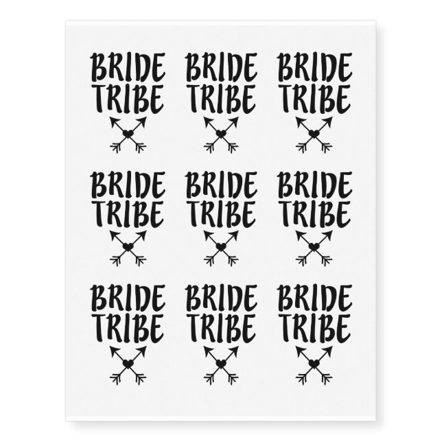 Bride Tribe Bridesmaid Temporary Tattoos (Front)
