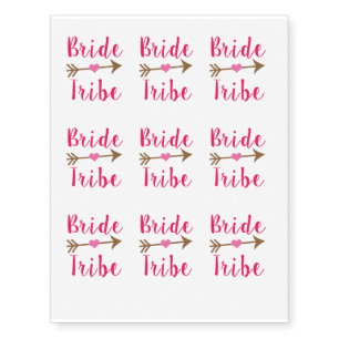 Bride Tribe Bridesmaids Temporary Tattoos Funny