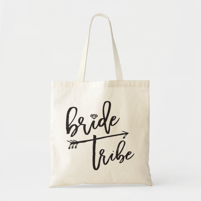 Bride Tribe Brush Diamond Bridal Party Wedding Bag (Front)