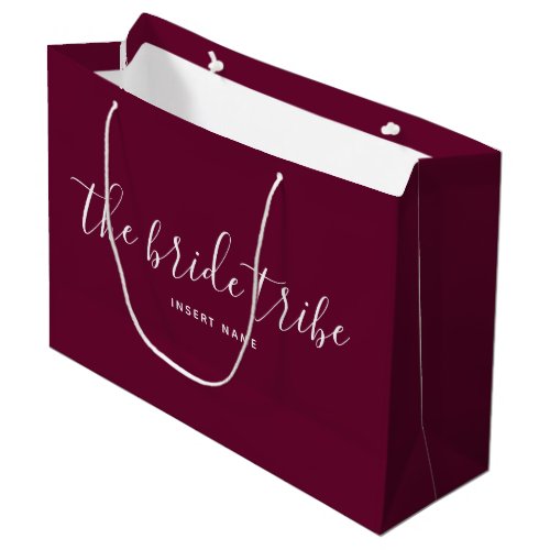 Bride Tribe Burgundy Wine Bridesmaid Wedding  Large Gift Bag