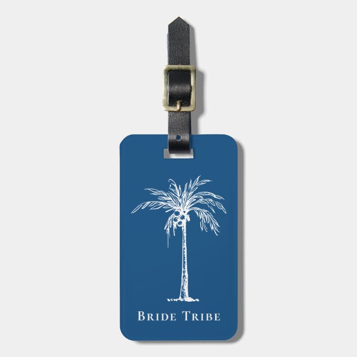 palm tree luggage tag