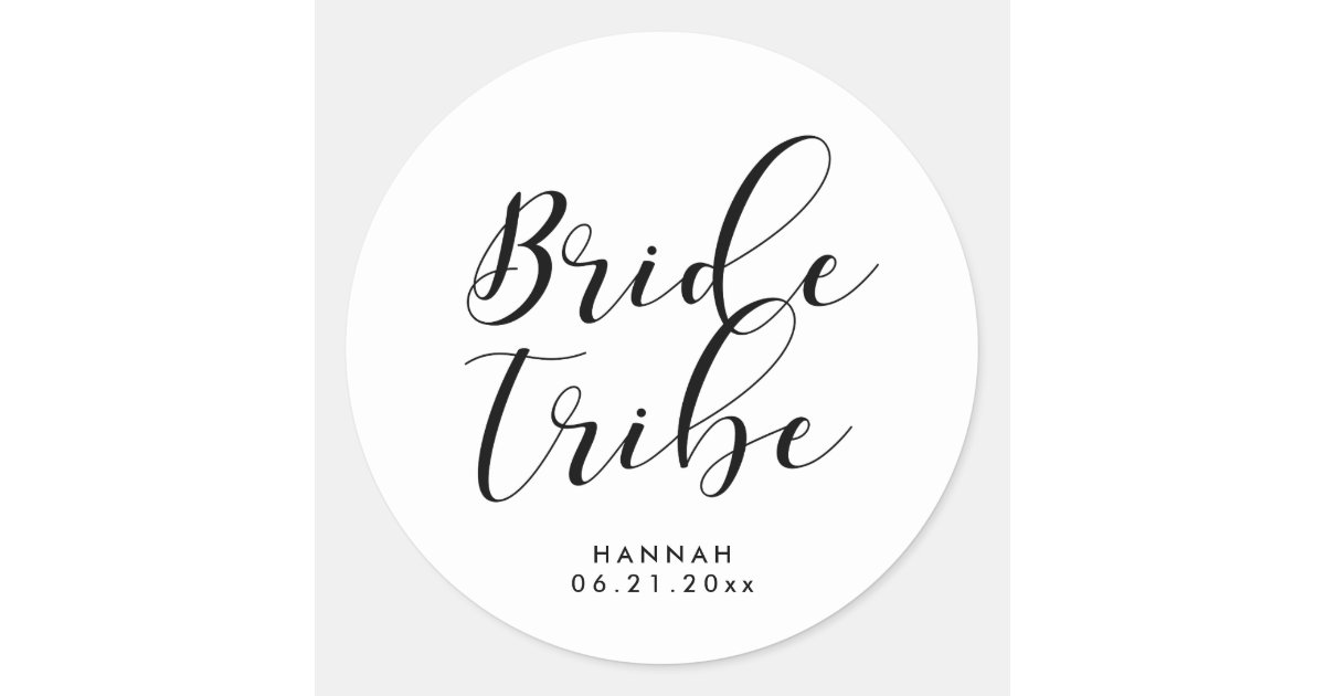 Bride tribe classic round sticker