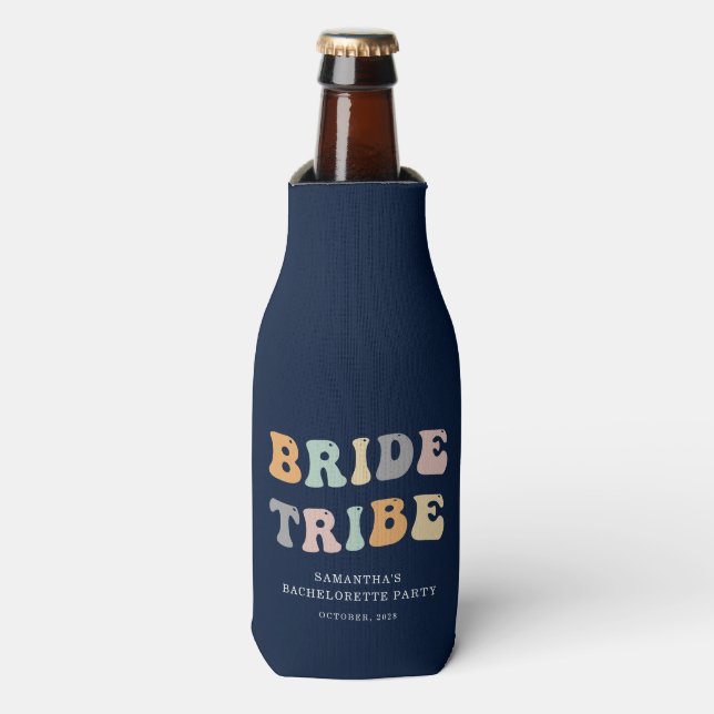 Bride Tribe Custom Bachelorette Party Classic 90s Bottle Cooler (Bottle Front)