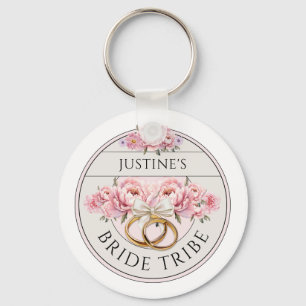 Bride Tribe custom floral Keychain