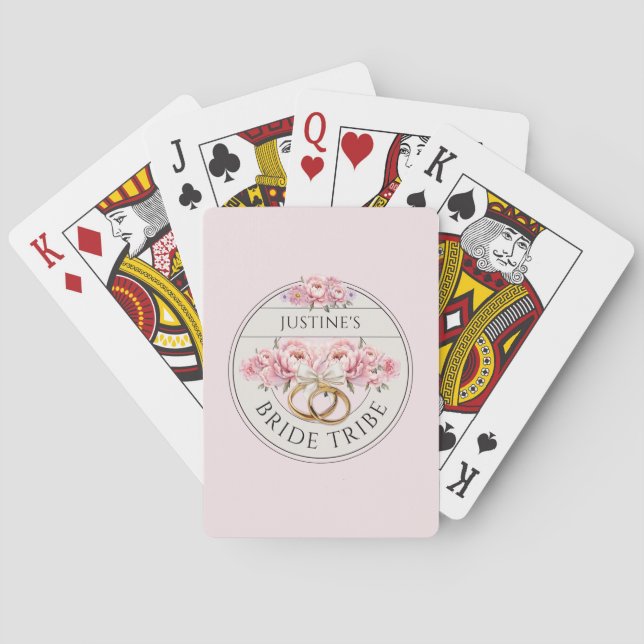 Bride Tribe custom floral Poker Cards (Back)