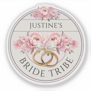 Bride Tribe custom floral purple Sticker