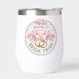 Bride Tribe custom floral Thermal Wine Tumbler