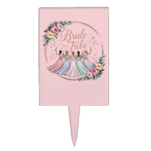 Bride Tribe Custom Name Bachelorette Party Cake Topper