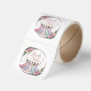 Bride Tribe Custom Name Bachelorette Party Classic Round Sticker