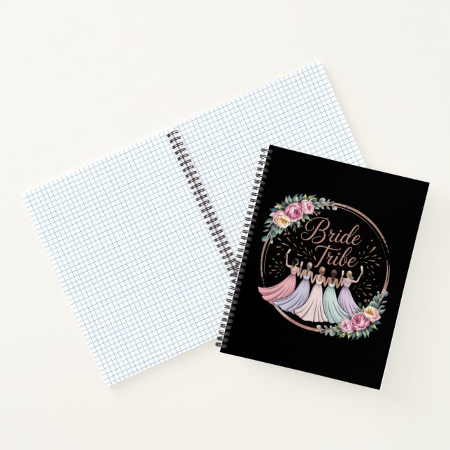 Bride Tribe Custom Name Bachelorette Party  Notebook (Inside)