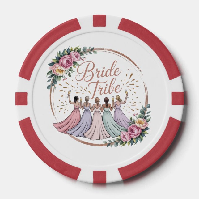 Bride Tribe Custom Name Bachelorette Party  Poker Chips (Front)