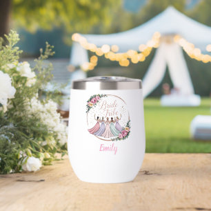 Bride Tribe Custom Name Bachelorette Party Thermal Wine Tumbler