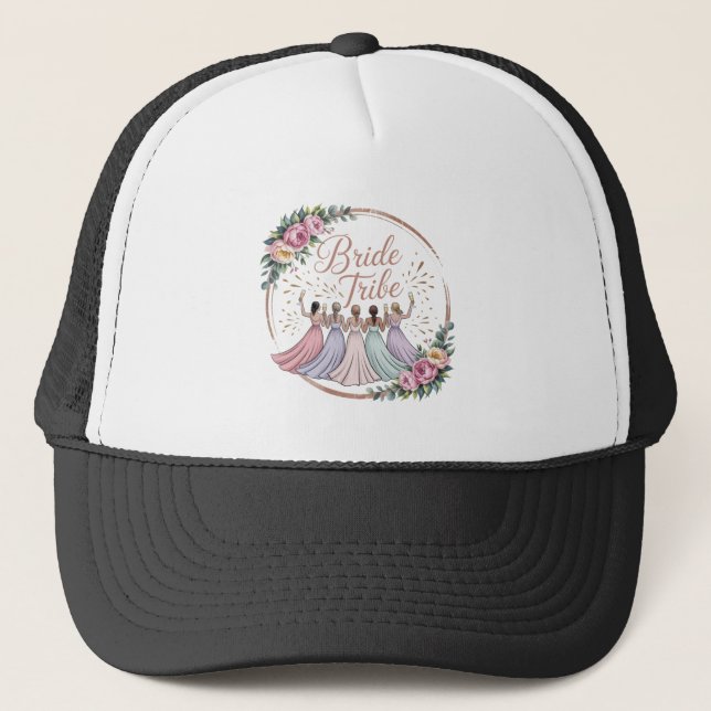 Bride Tribe Custom Name Bachelorette Party  Trucker Hat (Front)