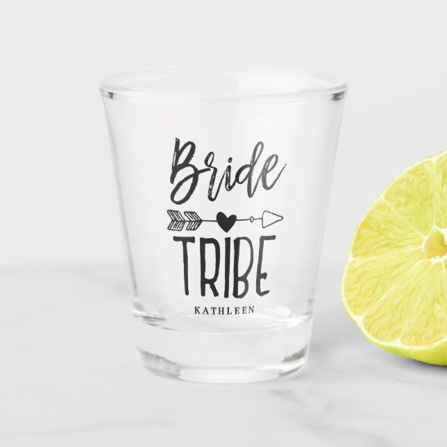 Bride Tribe Custom Name Bridesmaid Shot Glass (Front)