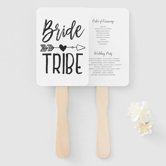Bride Tribe | Custom Name Wedding Hand Fan (Front and Back)