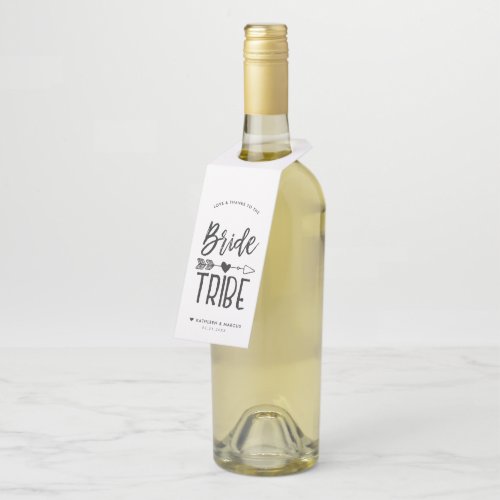 Bride Tribe  Customized Name Wedding Bottle Hanger Tag