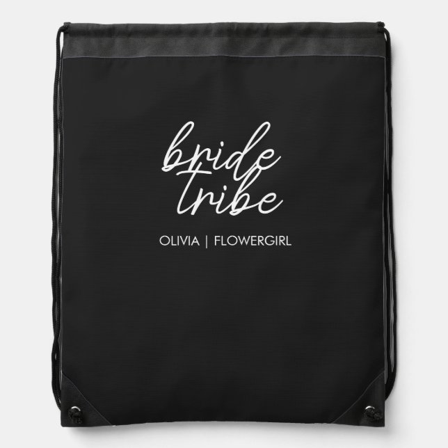Bride Tribe | Destination Wedding Flower Girl Drawstring Bag (Front)