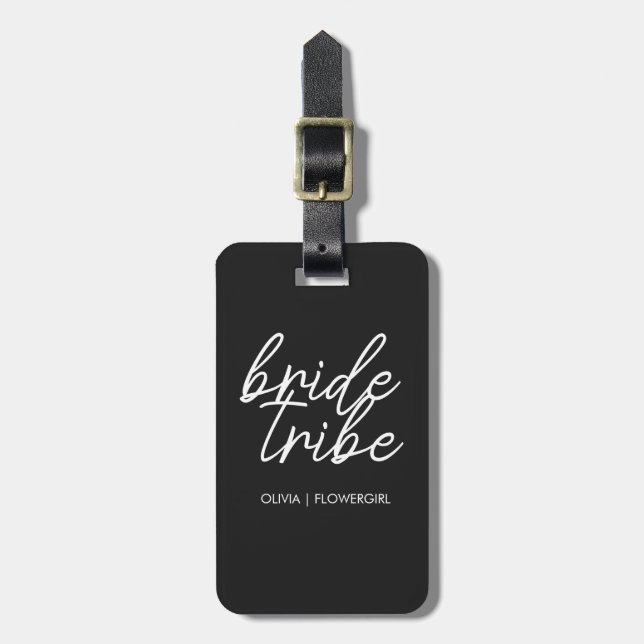 Bride Tribe | Destination Wedding Flower Girl Luggage Tag (Front Vertical)