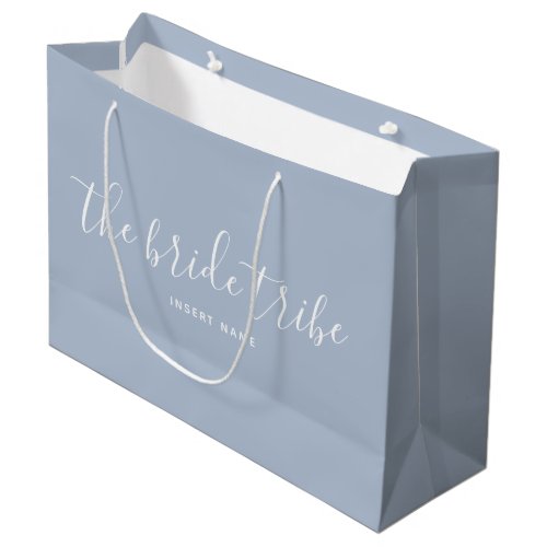 Bride Tribe Dusty Blue Custom Wedding Large Gift Bag