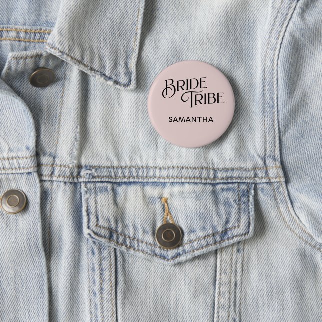 Bride Tribe Dusty Rose Bridesmaid Button (In Situ)