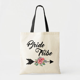 Bride Tribe Floral Arrow Tote Bag