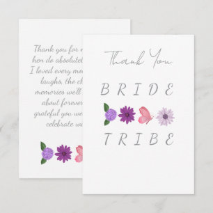 Bride Tribe Floral Bride Hen Do Gift  Thank You Card