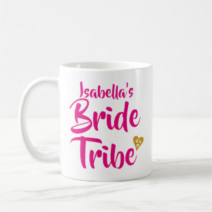 Bride Tribe Gold Date Heart Personalised Coffee Mug