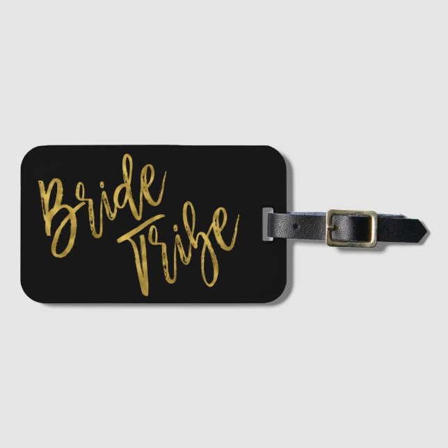 Bride Tribe Gold Foil Luggage Bag Tag (Front Horizontal)