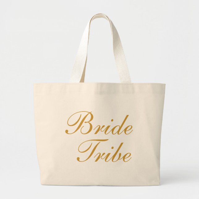 Bride Tribe Gold Large Tote Bag (Front)