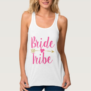 Bride Tribe Heart Hot Pink Tank Top