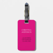 Bride Tribe Hot Pink and Gold Travel Luggage Tag (Back Vertical)
