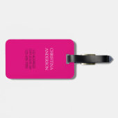 Bride Tribe Hot Pink and Gold Travel Luggage Tag (Back Horizontal)