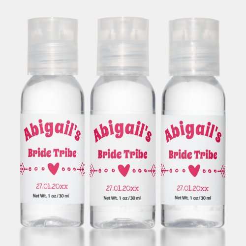Bride Tribe _ Hot Pink Bachelorette  Bridal Party Hand Sanitizer