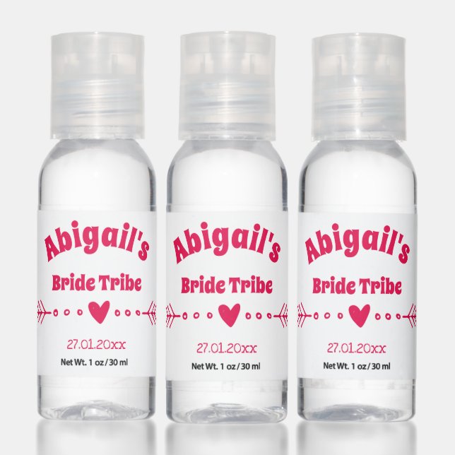 Bride Tribe - Hot Pink Bachelorette / Bridal Party Hand Sanitizer (Set)
