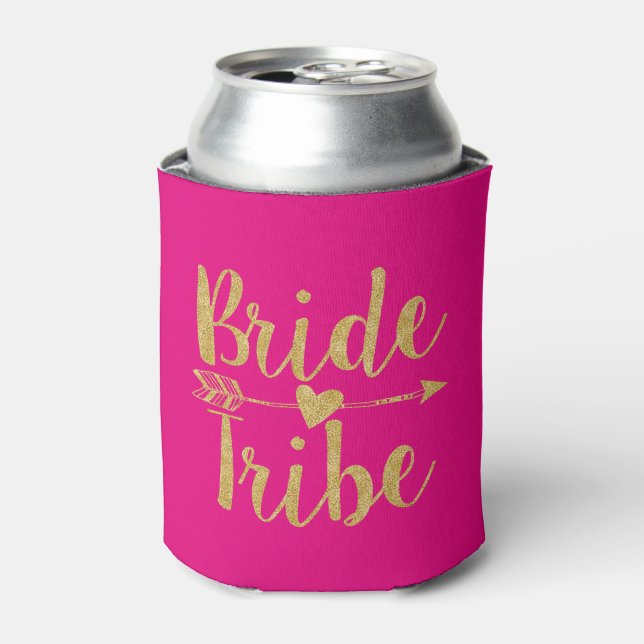 Bride Tribe | Hot Pink Can Cooler (Can Front)