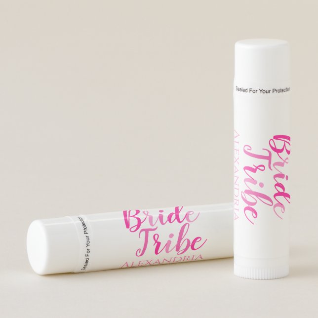 Bride Tribe Hot Pink Lip Balm (Front)