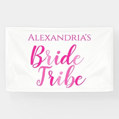 Bride Tribe Hot Pink Modern Bachelorette Party Banner