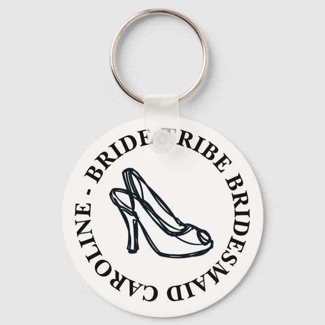 Bride Tribe ladies shoe bachelorette party favor Keychain (Front)