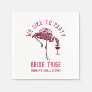 Bride Tribe Like to Party Flamingo Bachelorette Napkins