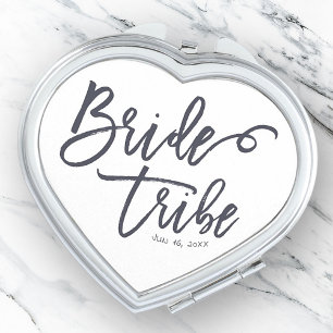 Bride Tribe Modern and Simple Handwritten Compact Mirror
