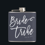 Bride Tribe Modern and Simple Handwritten Flask<br><div class="desc">Composed of serif and playful cursive script typography. All against a backdrop of color background. This design is simple,  modern and fun!

This is designed by White Paper Birch Co.,  exclusive for Zazzle.

Available here:
http://www.zazzle.com/store/whitepaperbirch</div>