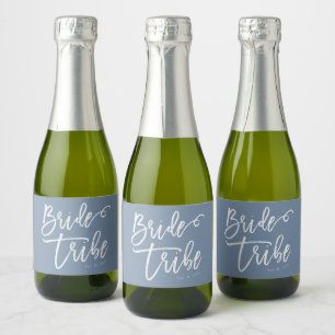 Bride Tribe Modern and Simple Handwritten Sparkling Wine Label