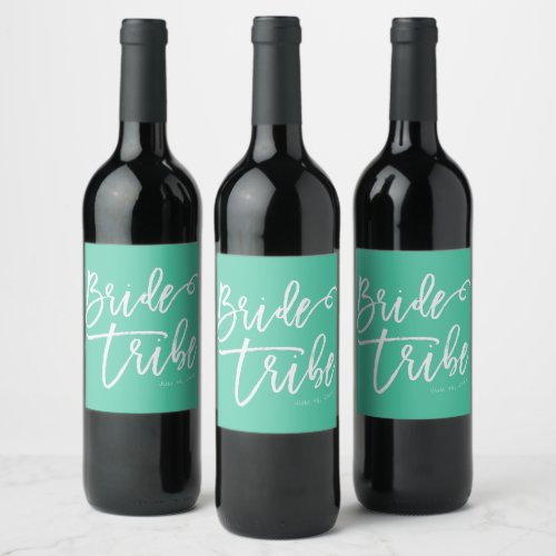 Bride Tribe Modern and Simple Handwritten Wine Label